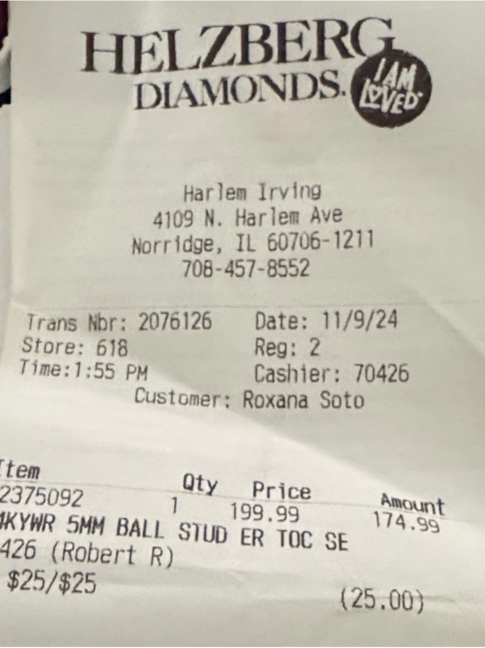 Helzberg Diamonds 14k white gold Ball Stud Earrings - Picture 2 of 3
